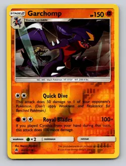 Garchomp 62/131 Holo Rare Forbidden Light Pokemon Reverse Holo NM! - Image 1