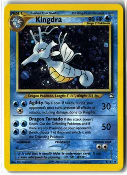 Kingdra ⭐ 8/111 Holo 🌀 Swirl 🌀 Rare Neo Genesis 2000 Pokemon NM - Image 1