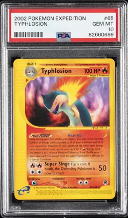 2002 POKEMON EXPEDITION #65 TYPHLOSION PSA 10 - Image 1
