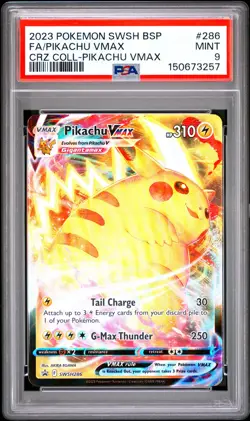 2023 POKEMON SWSH BLACK STAR PROMO #286 FULL ART/PIKACHU VMAX PSA 9 - Image 1