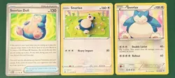 Snorlax 3 Card Collection Unique Art From Different Sets English Multiple Eras - Image 1