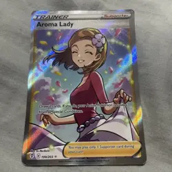 Aroma Lady Full Art Holo Card 199/203 SWSH07: Evolving Skies NM Condition - Image 1
