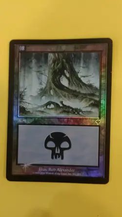 MTG JAPANESE Swamp (341) FOIL Invasion Basic Land - Image 1