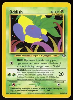 Oddish 68/111 Common Neo Genesis Pokemon Unlimited Damaged - Image 1