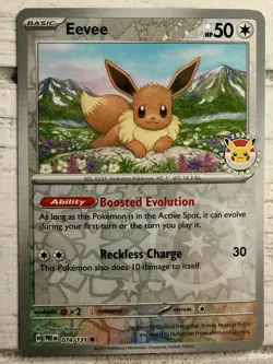 Eevee Pokemon Day 2025 Reverse Cosmos Holo 074/131 Promo!! - Image 1