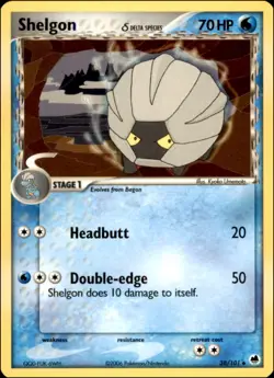Pokemon - Shelgon (Delta Species) #38/101 - Dragon Frontiers Uncommon - Image 1