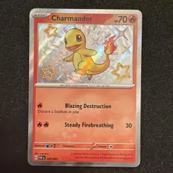 Charmander 109/091 Pokemon TCG Paldean Fates Baby Shiny Holo Rare NM #LA4 - Image 1