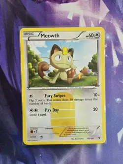 Pokemon TCG Meowth 102/101 Noble Victories Secret Rare Holo - Image 1