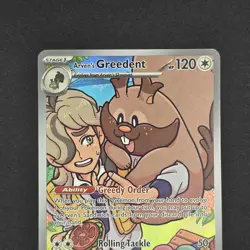 Pokemon TCG Arven's GREEDENT Destined Rivals #205/182 Illustration Rare IR - Image 3