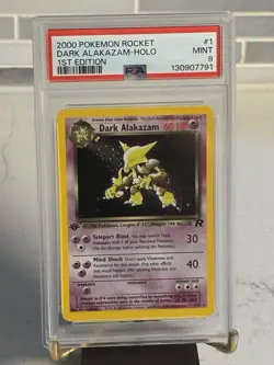 2000 Pokemon Team Rocket Dark Alakazam 1st Edition Holo #1 PSA 9 1/82 - Image 3