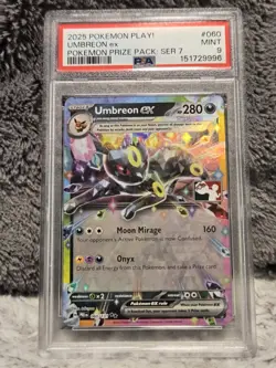 2025 Pokemon Play! Umbreon ex 060/131 Pokemon Prize Pack Series 7 PSA 9 Mint - Image 1