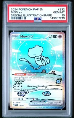2024 POKEMON PAF EN-PALDEAN FATES SPECIAL ILLUSTRATION RARE #232 MEW EX PSA 10 - Image 1