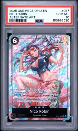 2025 ONE PIECE OP12-LEGACY OF THE MASTER ALTERNATE ART #087 NICO ROBIN PSA 10 - Image 1