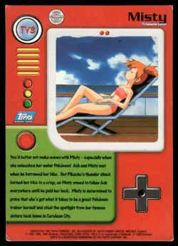 Pokemon Cards TV3 Misty Topps Trading Cards Series 1 LP *2 - Image 2