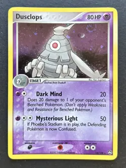 Pokemon Card Dusclops 14/108 Ex Power Keepers Holo Swirl Rare HP (Marked Back) - Image 1