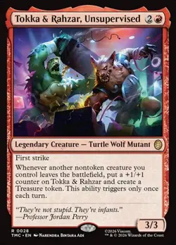 1x Tokka & Rahzar, Unsupervised NM Eng MTG - Commander TMNT - Image 1