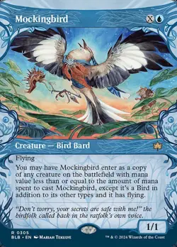 1x Mockingbird - Extended Art Showcase NM Eng MTG - Bloomburrow - Image 1