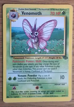 Venomoth 29/64 Jungle Regular Rare Pokemon Card - Image 1
