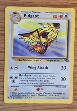 Pokemon TCG Pidgeot Jungle Card 24/64 Unlimited Rare Non-Holo good condition - Image 1