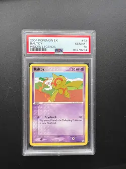 Pokemon Baltoy Ex Hidden Legends 52/101 PSA 10 GEM MINT - Image 1