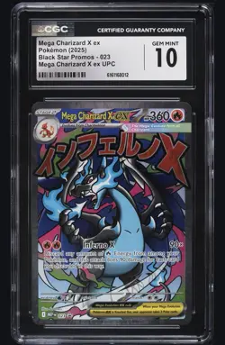 CGC 10 GEM 💎 Mega Charizard X ex #023 2025 Pokemon MEP Black Star UPC Promos - Image 1