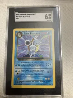 Pokemon TCG Dark Blastoise 20/82 Rare Non-Holo Card Grade 6 Near Mint Vintage - Image 1