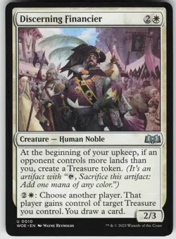 MTG Discerning Financier 10 Wilds of Eldraine U Normal NM - Image 1
