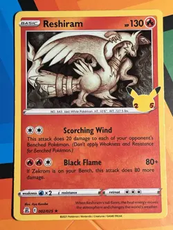 Reshiram 002/025 25th Anniversary Holo Pokemon Card NM x1 - Image 1