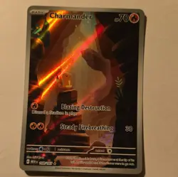Pokemon Charmander 168/165 Art Rare Full Art Holo English Sv2a Card 151 - Image 1