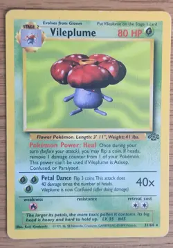 Vileplume 31/64 Non Holo Rare Pokemon TCG Card Vintage Jungle 1999 - Image 1