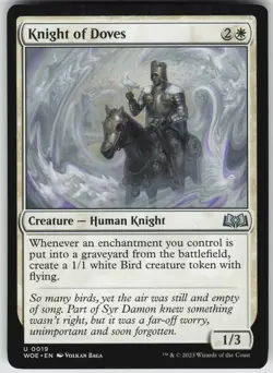 MTG Knight of Doves 19 Wilds of Eldraine U Normal NM - Image 1