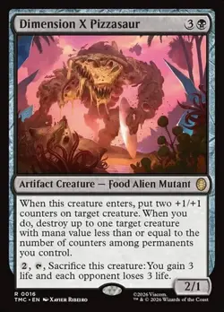 1x Dimension X Pizzasaur NM Eng MTG - Commander TMNT - Image 1