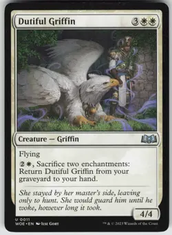 MTG Dutiful Griffin 11 Wilds of Eldraine U Normal NM - Image 1