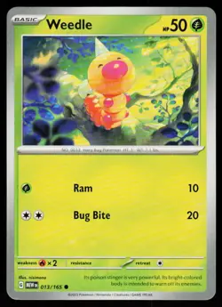 Weedle 013/165 Common 151 Pokemon Near Mint - Image 1