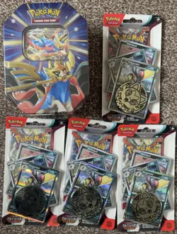 4 x Pokemon Obsidian Flames Blister Packs + Zacian Ex Tin - Brand New & Sealed - Image 1