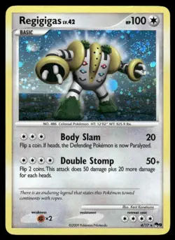 Swirl 🌀 Regigigas 4/17 Cosmos Holo Rare Pokemon TCG Pop Series 9 Promo LP - Image 1