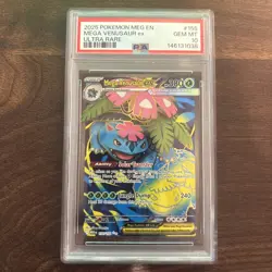 2025 Pokemon MEG En Mega Venusaur Ex Ultra Rare #155 PSA 10 Gem Mint - Image 1
