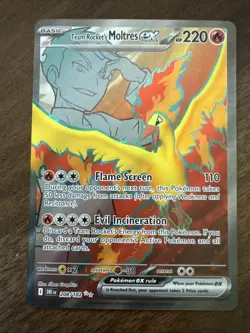 Pokemon Team Rockets Moltres ex 208/182 Destined Rivals Ultra Rare Full Art Holo - Image 1