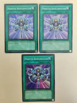3x Monster Reincarnation RDS-EN045 Super Rare 1st Edition LP - Image 1