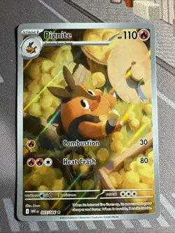 Pokemon Pignite TCG White Flare Holo Illustration Rare Card 097/086 SV - Image 1