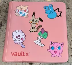 Pink Leather Pokemon Binder Hand Painted: 12-Pocket. Holds 480 cards - Image 1