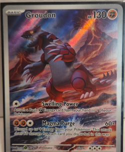 Pokemon Groudon 199/182 SV04: Paradox Rift 130 HP Illustration Rare Holo - Image 1