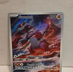 Pokemon Groudon 199/182 SV04: Paradox Rift 130 HP Illustration Rare Holo - Image 3