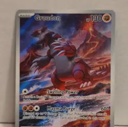 Pokemon Groudon 199/182 SV04: Paradox Rift 130 HP Illustration Rare Holo - Image 4