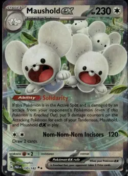 Maushold ex Double Rare SV04: Paradox Rift 155/182 Colorless Holofoil Pokemon Ca - Image 1