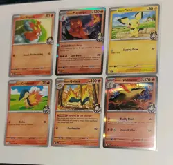 Ethan's Typhlosion Quilava Cyndaquil Pichu Lot Pokemon Destined Rivals Evo Line - Image 1