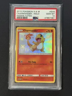 2019 Pokemon S & M Hidden Fates #SV6 Charmander Holo PSA 10 GEM MINT - Image 1