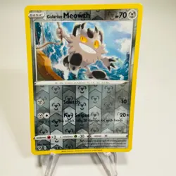 GALARIAN MEOWTH 2020 Pokemon Vivid Voltage REVERSE HOLO Common POKEMON 112/185 - Image 1