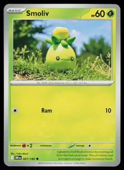 Smoliv 021/182 Common Destined Rivals Pokemon Near Mint - Image 1