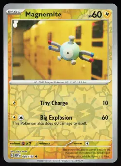 Magnemite 081/165 Common 151 Pokemon Reverse Holo Near Mint - Image 1